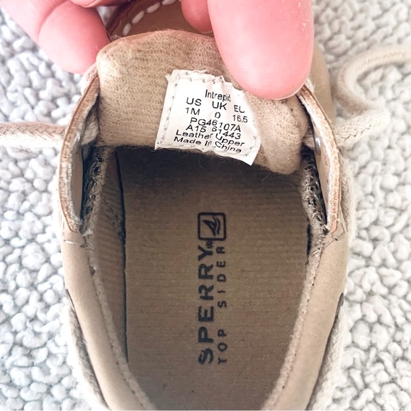 Sperry Baby Junior Leather Boat Shoes, Size 1 M - Picture 4 of 11